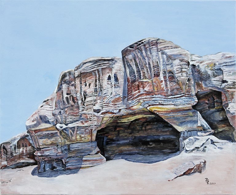 Jordanie, Une Grotte à Petra