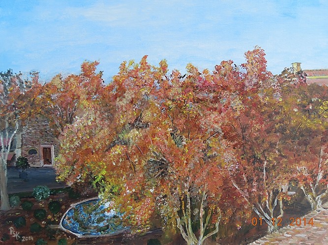 Automne sur un square de Nîmes