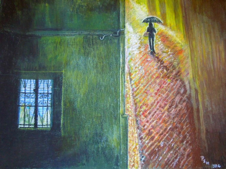 Femme Sous La Pluie