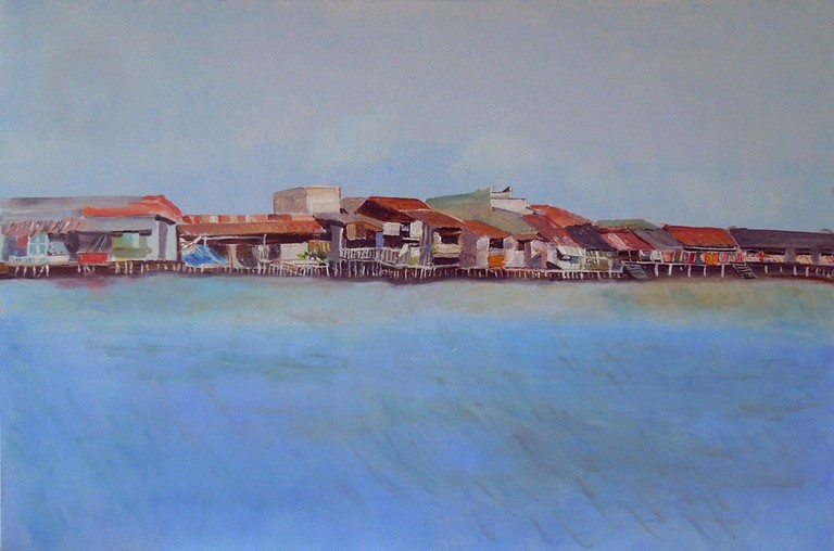 Tableau de Petra Spoerel Le Delta du Mékong